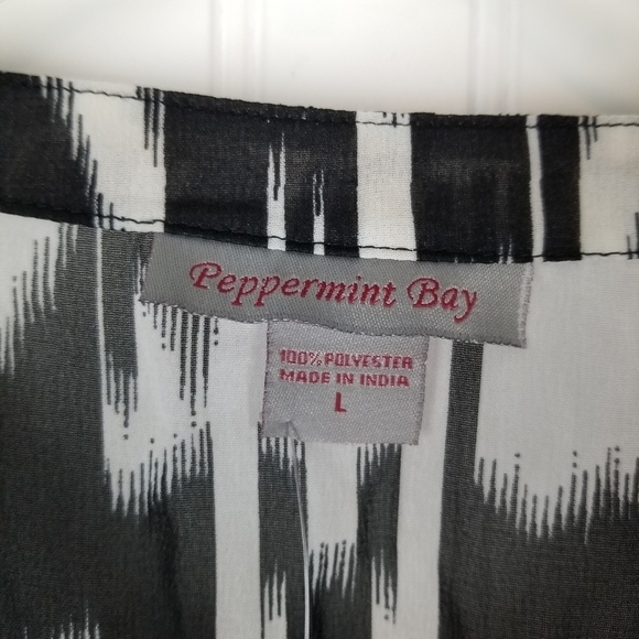 Peppermint Bay Womens Swimsuit Cover Large Boho Print Deep V Tie Dye Pull Over - Picture 5 of 9